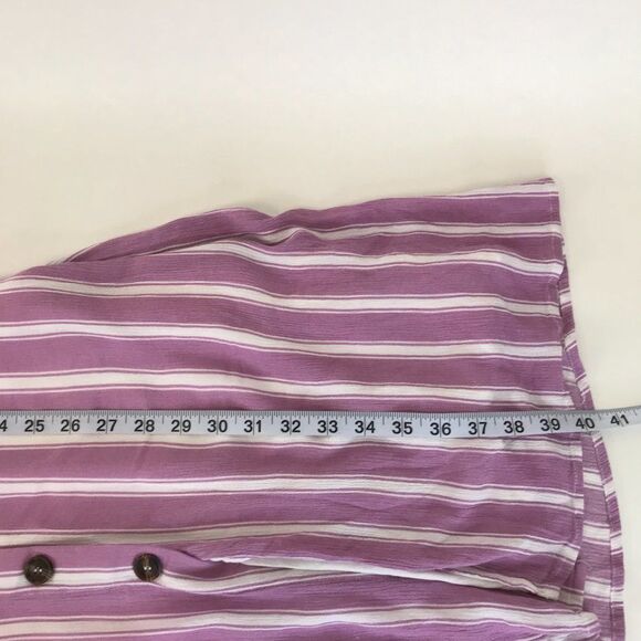 Lulus Jacqui Lavender and White Striped Button Front Midi Dress Women's Small - Picture 10 of 13